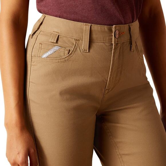 Ariat Rebar Perfect Rise Made Tough Straight Pant Khaki Womens Plus Size 20WR 20 - Picture 3 of 16